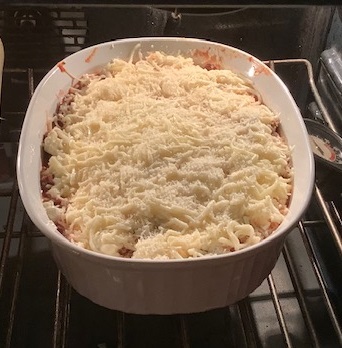 lasagna in oven